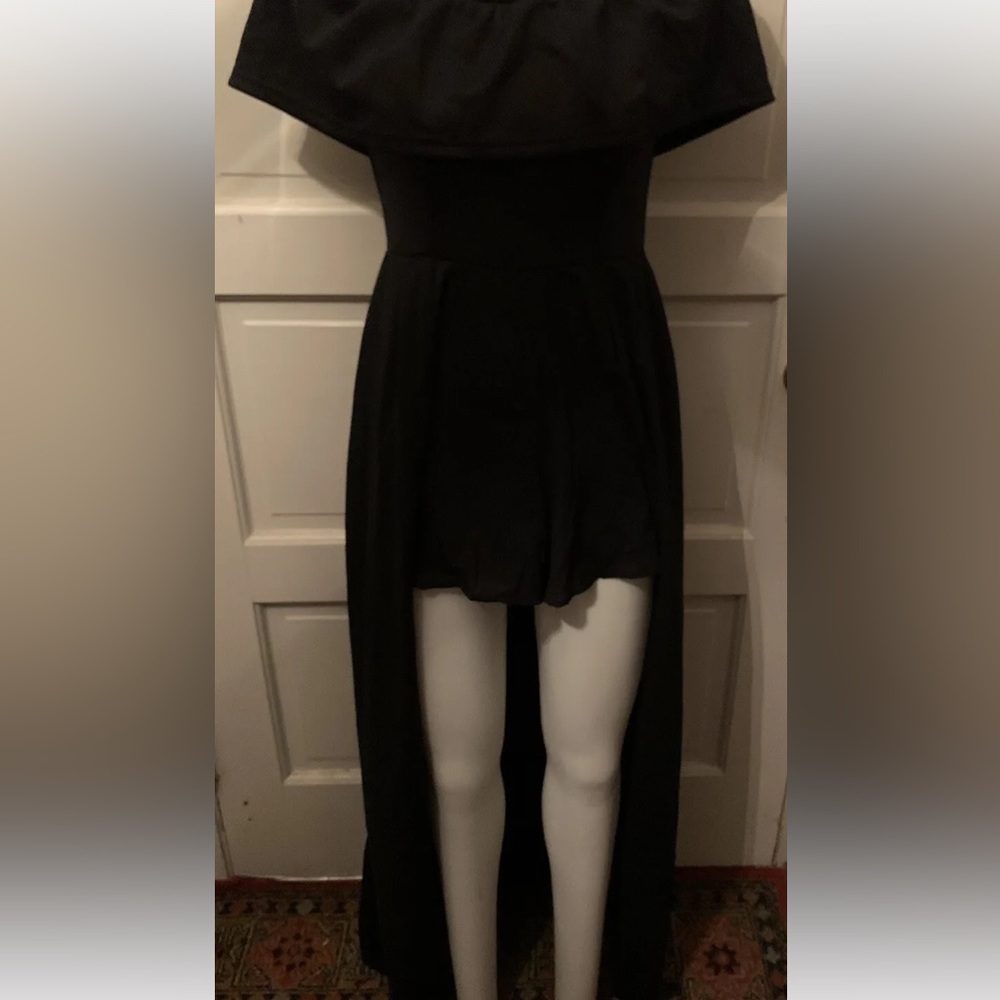 Love @ First Sight Black Flounce Walkthrough Maxi Romper Small